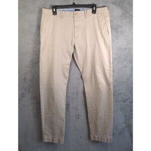 J. Crew The Driggs Flex Chino Pants Mens 34x32 Beige Stretch Flat Front Preppy